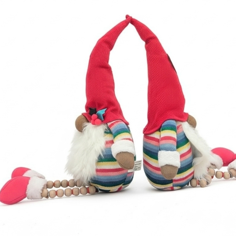 Festive Gnome Plush Decor with Red Hat